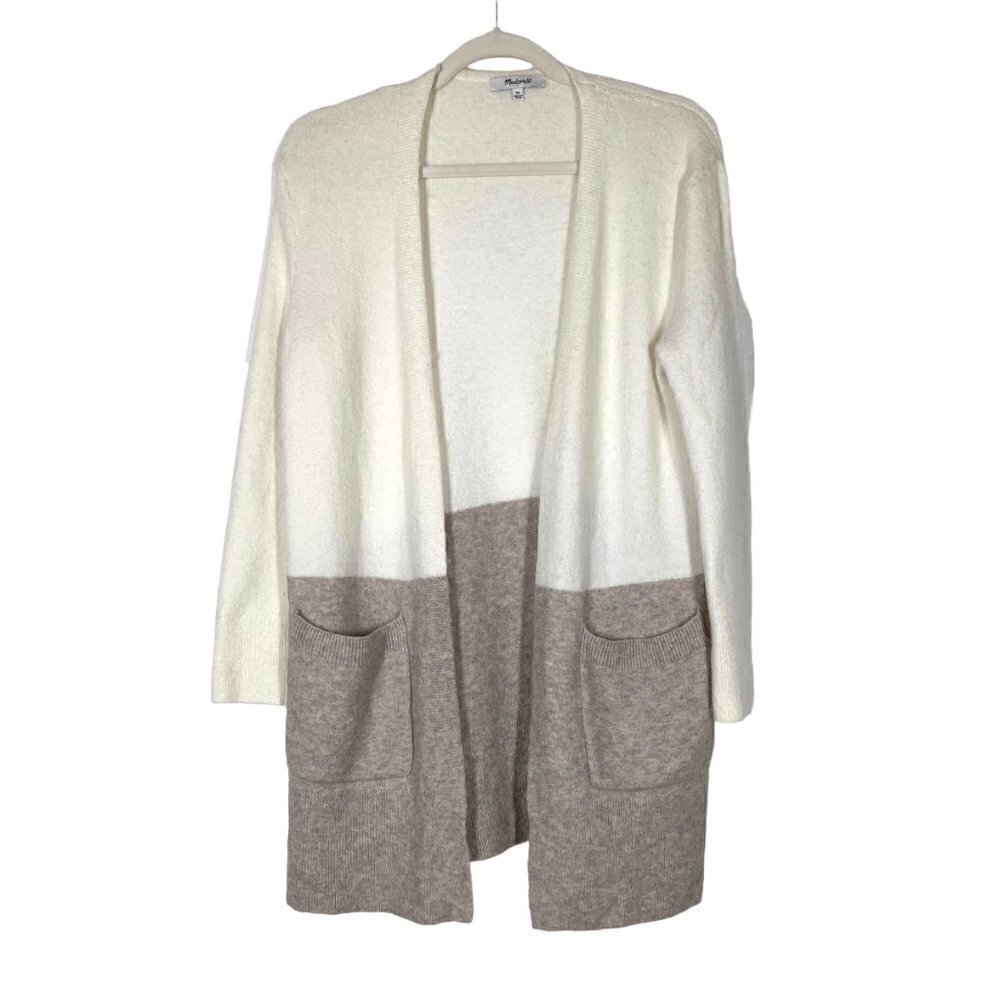 Madewell Cardigan Sweater Open Front Cream Taupe Alpaca XS - Picture 8 of 8